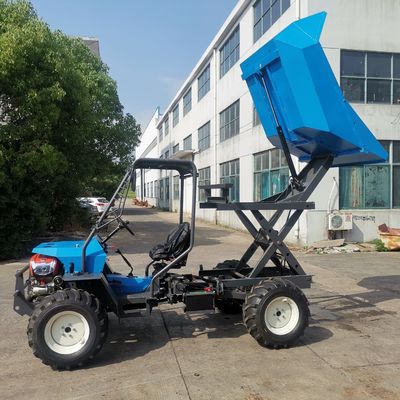 El tractor azul de Mini Garden Tractor Diesel Electric con ataca