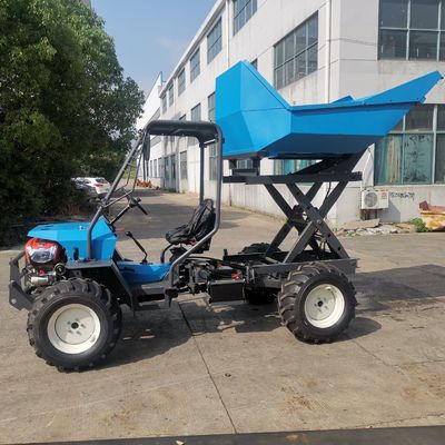 El tractor azul de Mini Garden Tractor Diesel Electric con ataca