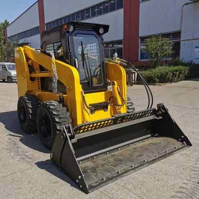 pequeño tracción cuatro ruedas del cargador del buey de la resbalón 45kw automático con el cubo