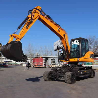 Excavador amarillo 9 Ton Hydraulic Compact Excavator de la correa eslabonada de la rueda