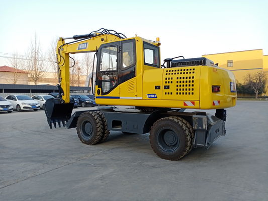 Mini excavadora con ruedas con motor YUCHAI/YC4D125 y neumáticos 9.00-20/8