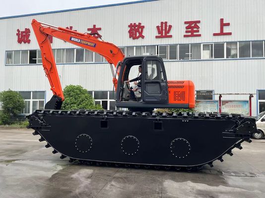 China Top Brand Excavadora anfibia no utilizada HK150SD con 0,25 M3 Máquina de limpieza de río Boom de largo alcance
