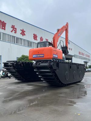 China Top Brand Excavadora anfibia no utilizada HK150SD con 0,25 M3 Máquina de limpieza de río Boom de largo alcance