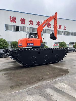 China Top Brand Excavadora anfibia no utilizada HK150SD con 0,25 M3 Máquina de limpieza de río Boom de largo alcance